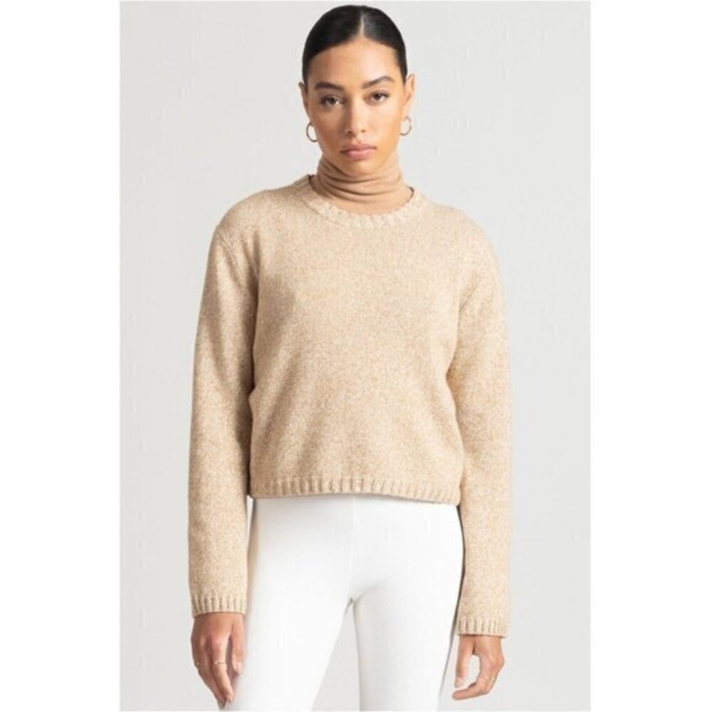LESET Beige Crew Neck Sweater